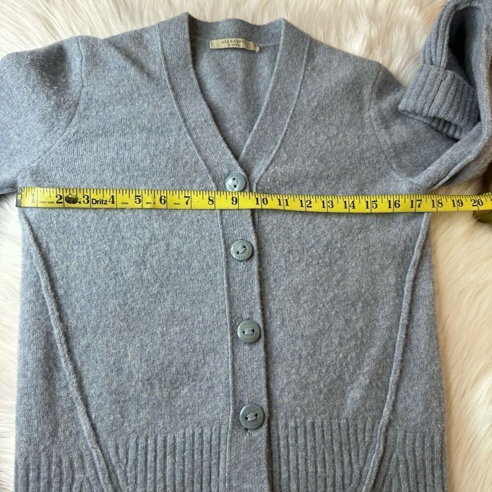 ALLSAINTS Rufa Wool Blend Cardigan In Blue Smoke Size XS - Picture 9 of 13